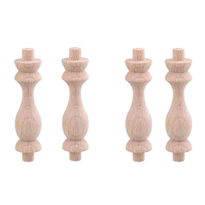 A84E-40 Pcs 7.6X1.8Cm Beech Unpainted Unfinished Wood Craft Spindles Baluster For Home Restaurant Decor Repair Decoration
