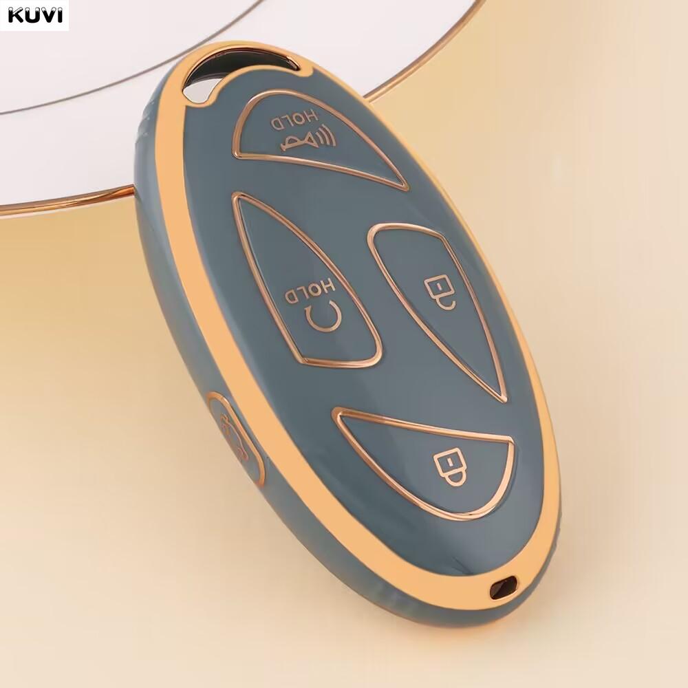 Golden Tpu Car Remote Key Case Cover Shell For Hyundai Ioniq 6 New Grand Prix Gn7 Kona Protected Holder Keyless Fob 5 7 Buttons