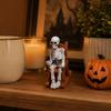 Halloween Rocking Chair Figure for Shelf Display and Room Styling, Skull Home Accent for Bookcase and Entry Placement