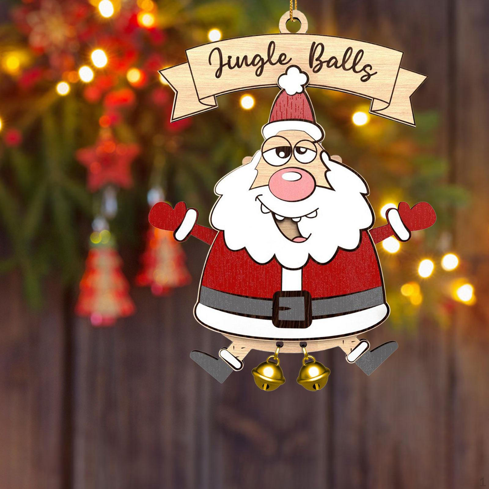 

Рождественское украшение-подвеска на елку Дед Мороз с колокольчиком Праздничное