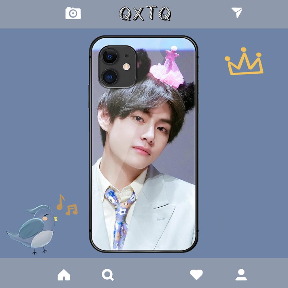 V Kim Tae Hyung Etui Young Star Na iPhone Samsung Galaxy Redmi Note S 17 16 15 14 13 20 24 25 54 Pro Max Ultra Fe Pokrowiec ze Szkła Hartowanego