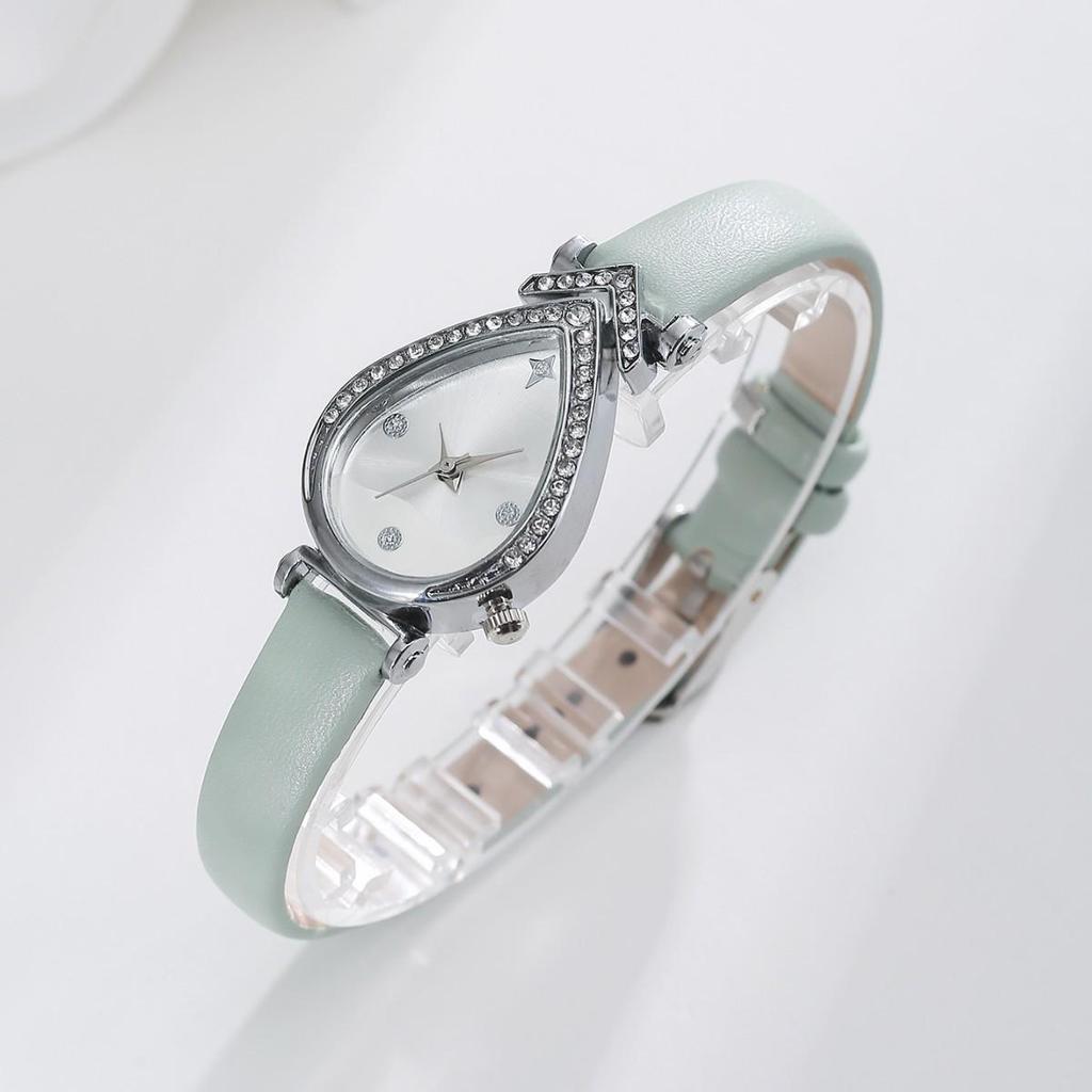 Damen-Quarz-Armbanduhr mit Strasssteinen in Tropfenform - Kreatives, vielseitiges, lässiges Design mit persönlichem Armband