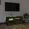 VidaXL TV Stand with LED Lights Smoked Oak 90x35x40 Cm, TV Stand, Media Cabinet, HiFi Cabinet, TV Unit, Media Unit, 822721