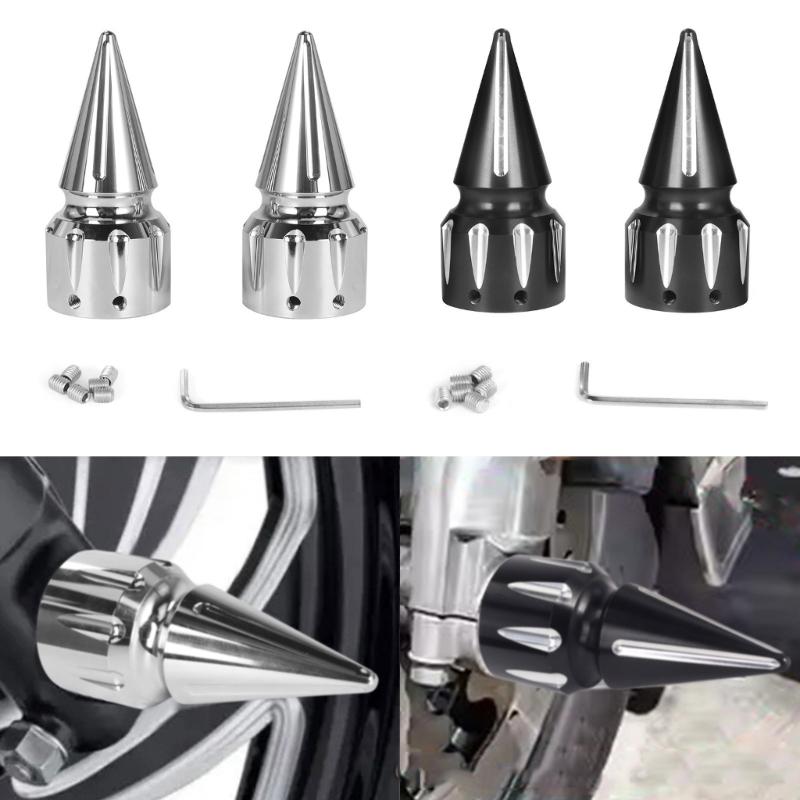 Motorcycle Front Axles Spikes Nut Caps Precisions Aluminum Motorcycle Front Axles Nut Covers Quick Installation for Bikes