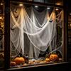 Scary Gauze Fabric Halloween Coarse Mesh Fabric Polyester Cotton Decor for Haunted Secret Room Props House Spooky DIY Scene Decoration Creepy Party