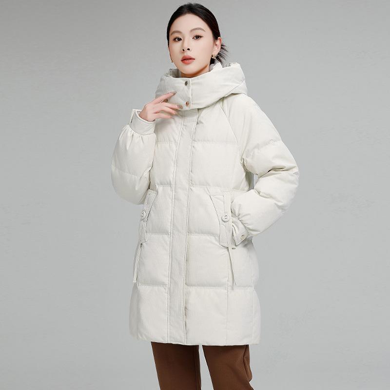 Down cotton jacket women's mid-length 2025 new cotton jacket fashionable Korean loose padded jacket winter thickened warm jacket
