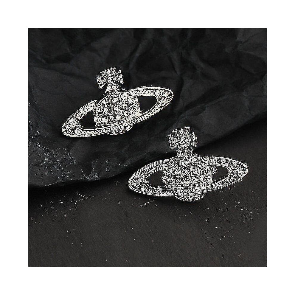 4x Crystal Saturn Heart Orb Set Necklace
