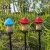 Patio Lawn Path Illumination Solar Mushroom Garden Stake Light, Resin Fairy Lamp with Energy Saving Outdoor Lighting Warm Glow, Waterproof Yard Decor