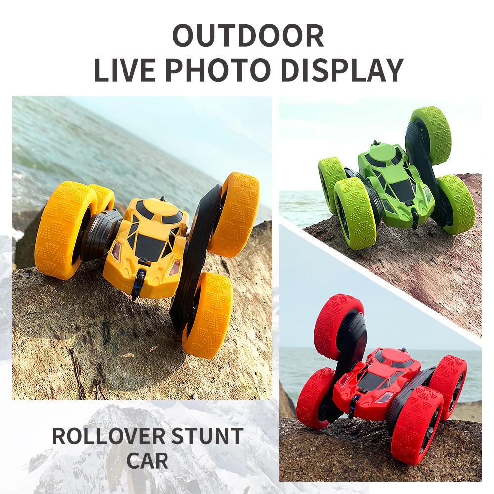 High-Speed 360° Remote Control Stunt Car with Lights - Double-Sided Tumbling Toy for Kids