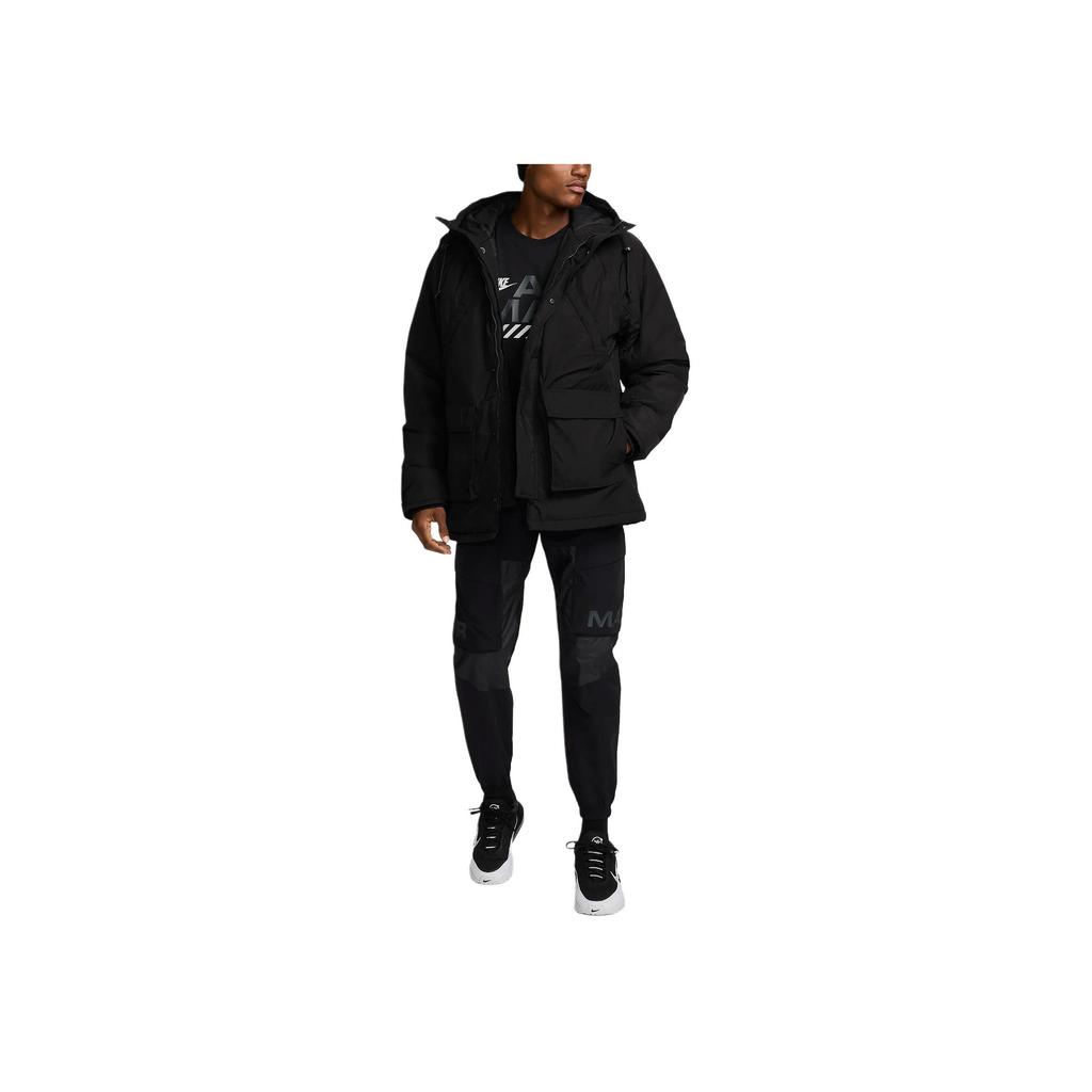 Nike Sportswear Club Therma-FIT Warm Waterproof Comfortable Long Sleeve Parka Men Outerwear Black FZ0869-010