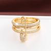Dame Mote Nålforbindelse Tre Lag Design Ring for Kvinner Gave Smykker