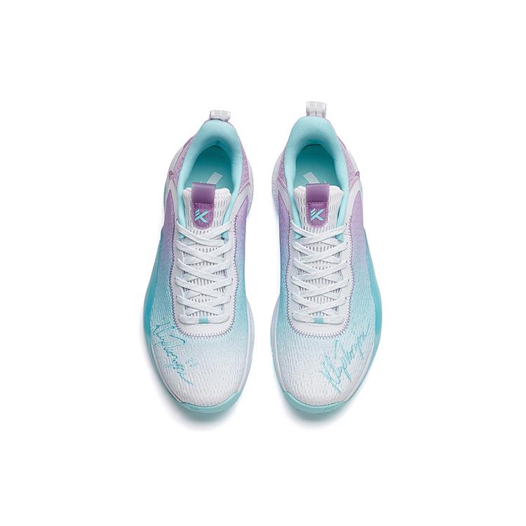 New Anta Light Cavalry 6 Cushioning Anti Slip Wear Resistant Breathability Low Top Basketball Shoes Men's White Purple Blue 112221624S-1