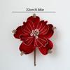 22CM Glitter Accents Flower Floral Decor Eco-Friendly Fabric Reusable Fabric Elegant Simulated Christmas Flowers Holiday Staging