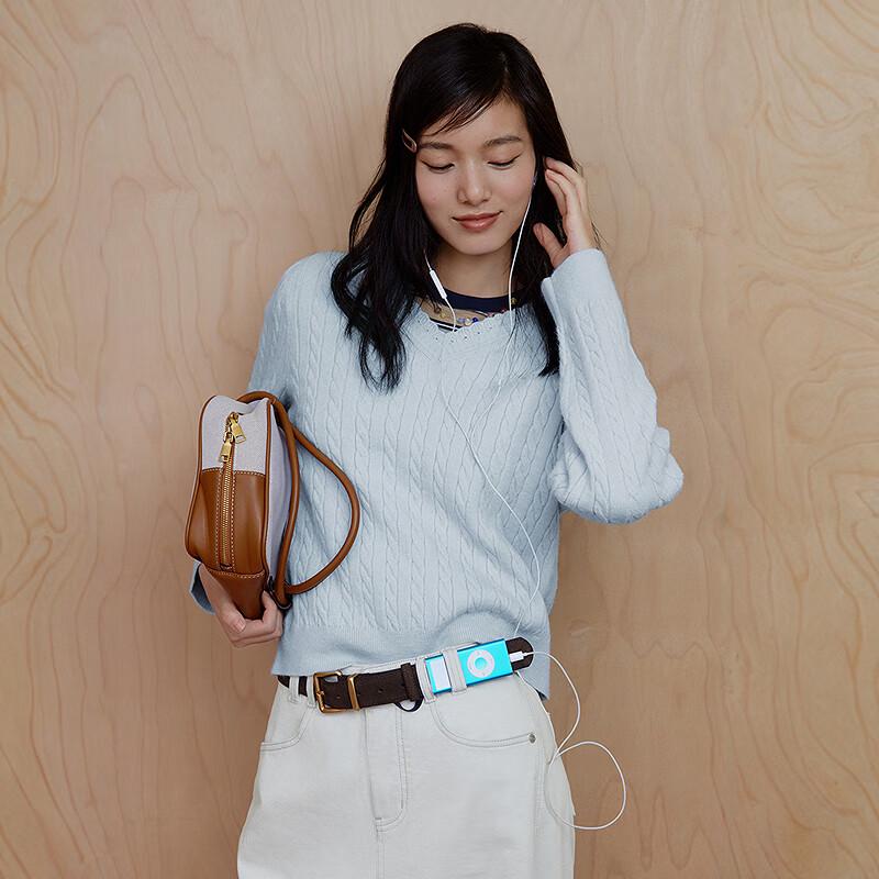 

LEDING Women s Loose V-Neck Knit Sweater M