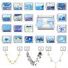 Hot Selling Blue Series Seaside Beach Bow Moon Star Whale Italian Charm Link Fit 9mm Stainless Steel Bracelet Making DIY Beads
