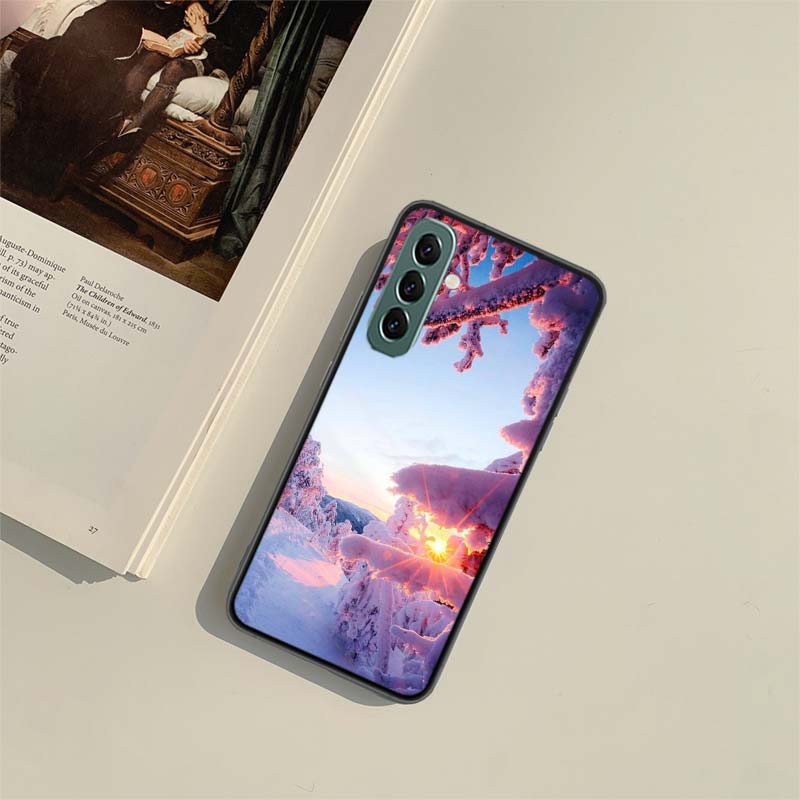 New Landscape Winter Light Snow Luxury Phone Case For Samsung S24 FE Galaxy S22 Ultra S25 Edge S21 S23 FE S20 Plus Cover Shell C