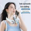 Portable Leafless Cat-Themed Neck Fan - Strong Wind, Hands-Free Cooling for Outdoor Use