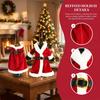 Red Velvet Wine Bag Christmas Bottle Cover, Santa Suit Sleeve, Plush Gift Wrap Cover for Xmas, New Year, Holiday Dinner Table Decor