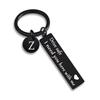 Black Electroplated Heart & Square Safety Keychain – 26 Letter Monogram Accessory.