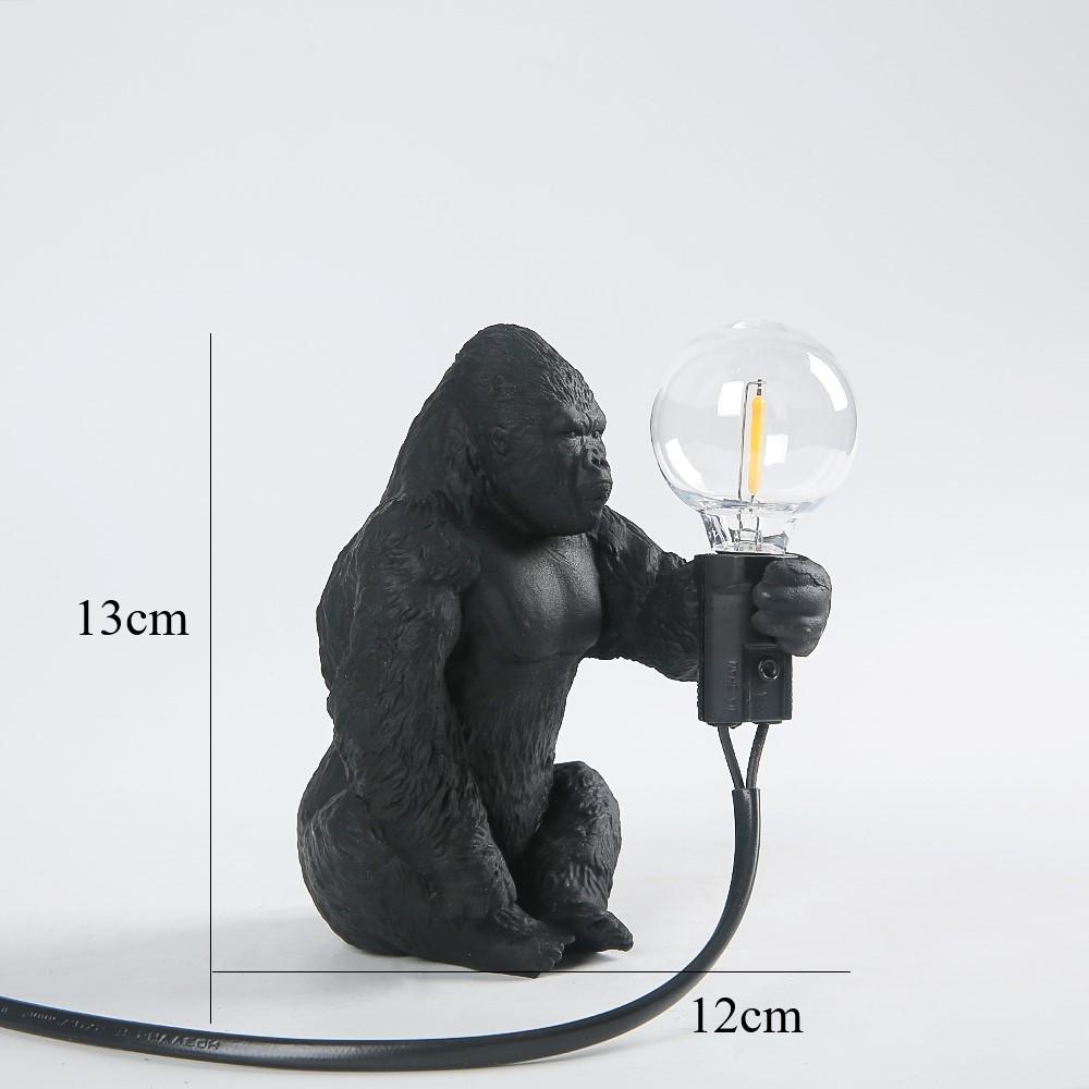 King Kong Gorilla Tier Tischlampe Innendekoration aus Kunstharz Kleine Nachtlichter Kreatives Babyzimmer Geschenk Tischdeko Lichter