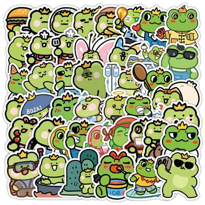 50 niedliche Frosch-Graffiti-Aufkleber für Gepäck, Computer, wasserfeste Deko-Aufkleber, Cartoon-Frosch-Aufkleber