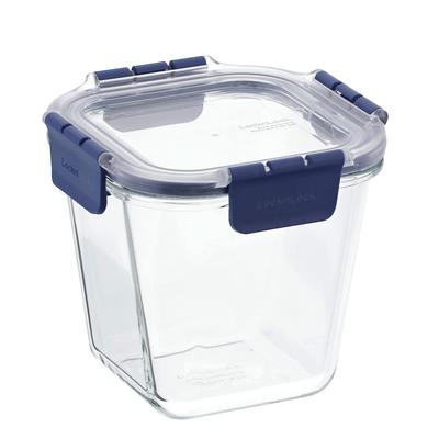 Bestco Fırın Pişirme Cam Kabı Saklama Kabı Derin Kare 950ml LBG217 Üst Sınıf Kilit Kilit Isıya Dayanıklı &