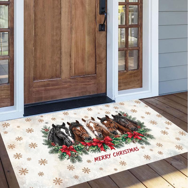 Christmas Pattern Square Area Rug Comfort Indoor Floor Carpet For Home Holiday Gift