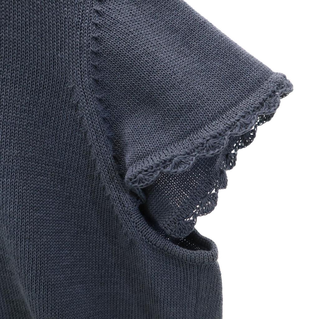 Leilian French sleeve knit 13 Charcoal Navy Women Used