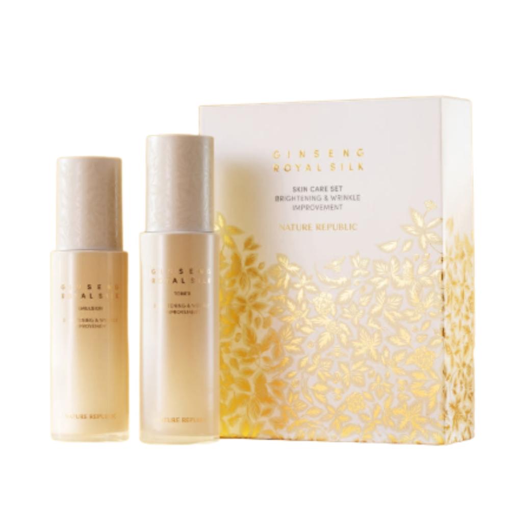 

NATURE REPUBLIC Набор из 2 средств для ухода за кожей Ginseng Royal Silk Premium Антивозрастной и Омолаживающий Комплект (Тонер 130 мл + Эмульсия 120 мл)