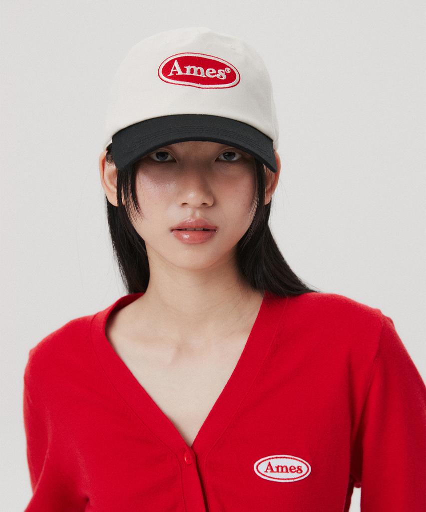 AMES-WORLDWIDE Symbol Logo Twotone Ball Cap Cream