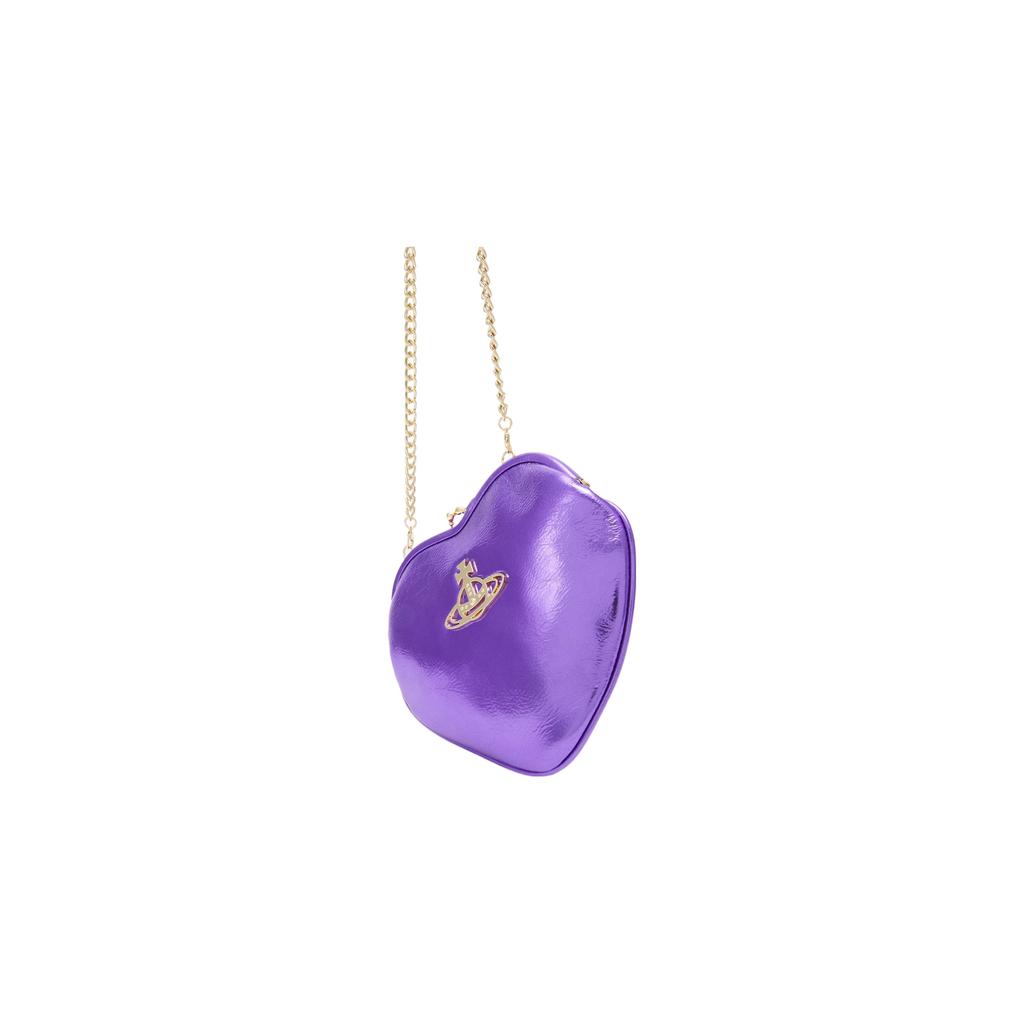 VIVIENNE WESTWOOD Belle Saturn Logo Kiss Lock Heart Frame Handbag Wallet Women Handbags Purple 4304006NW00HKJ401