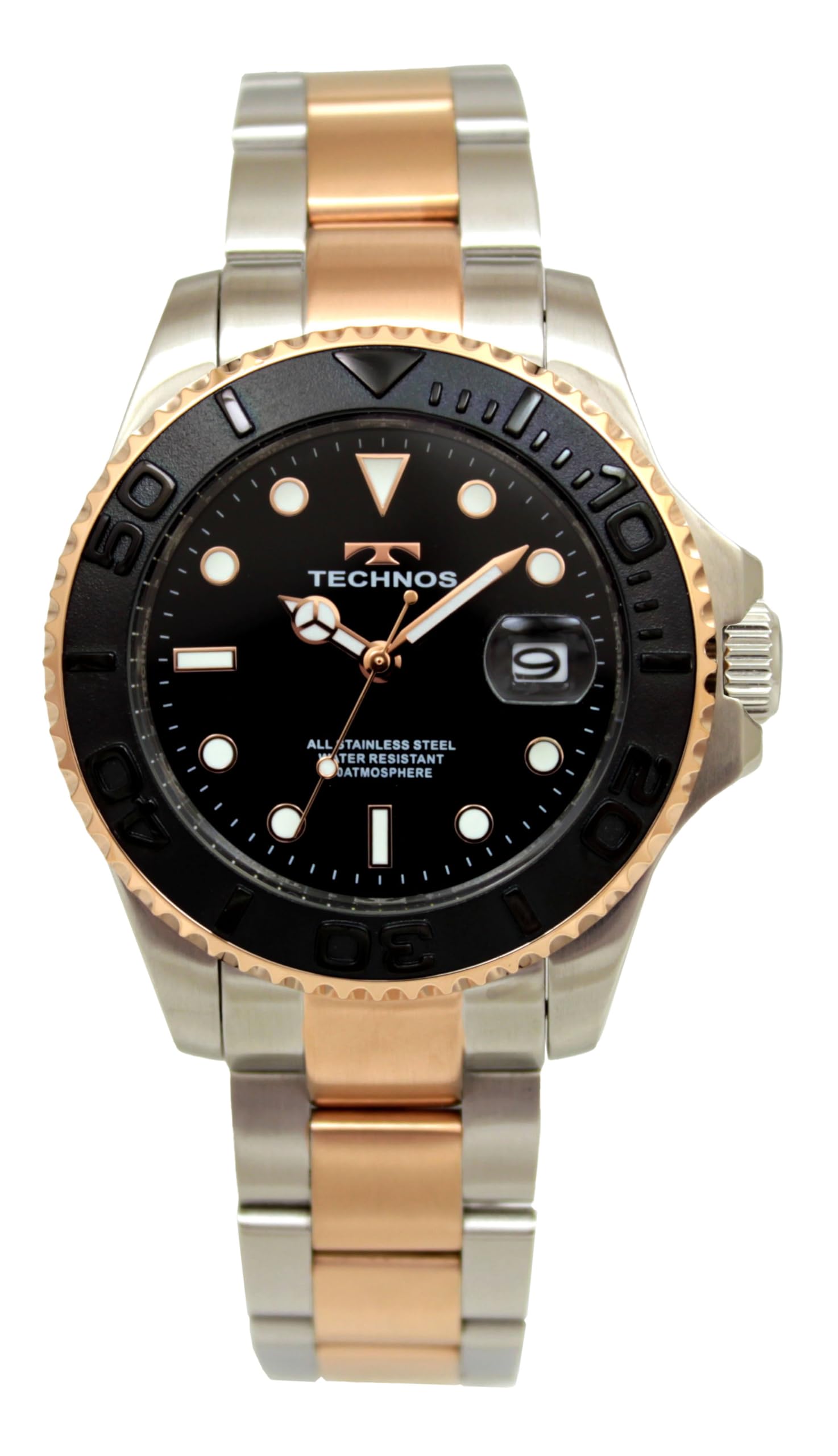 

Technos Watch Date 100th Anniversary Model T9C29PB Silver Men s чорний