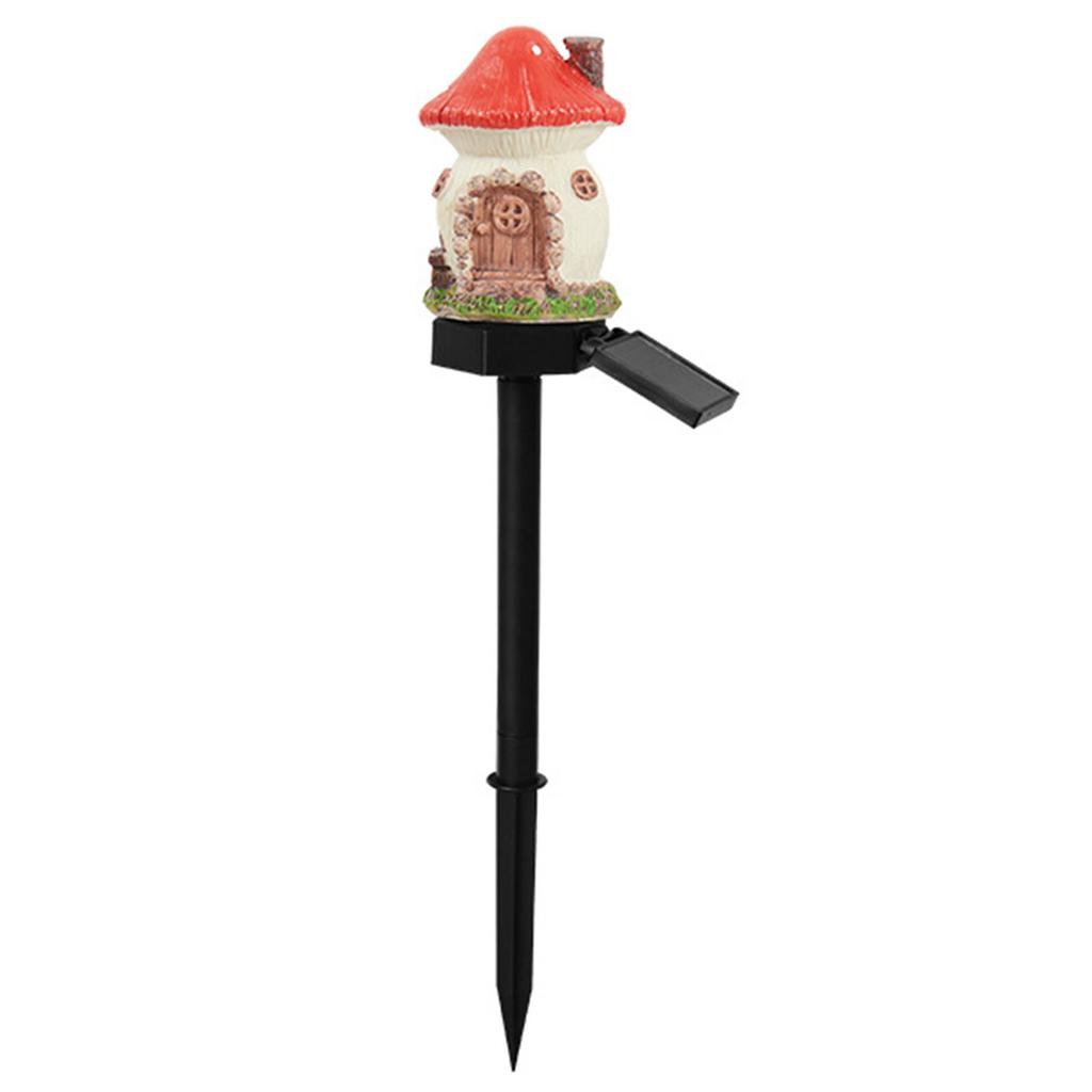 Solar Fairy-Tale Mushroom Cottage Garden Light Waterproof LED Outdoor Lawn Lamp Decorative Lamp for Yard Patio Lawn Flower Bed