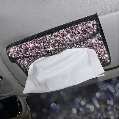 Bling Bling Auto-Sonnenblende-Taschentuchhalter, Kristalle, Handtuch-Abdeckung, Halterung, Innendekoration