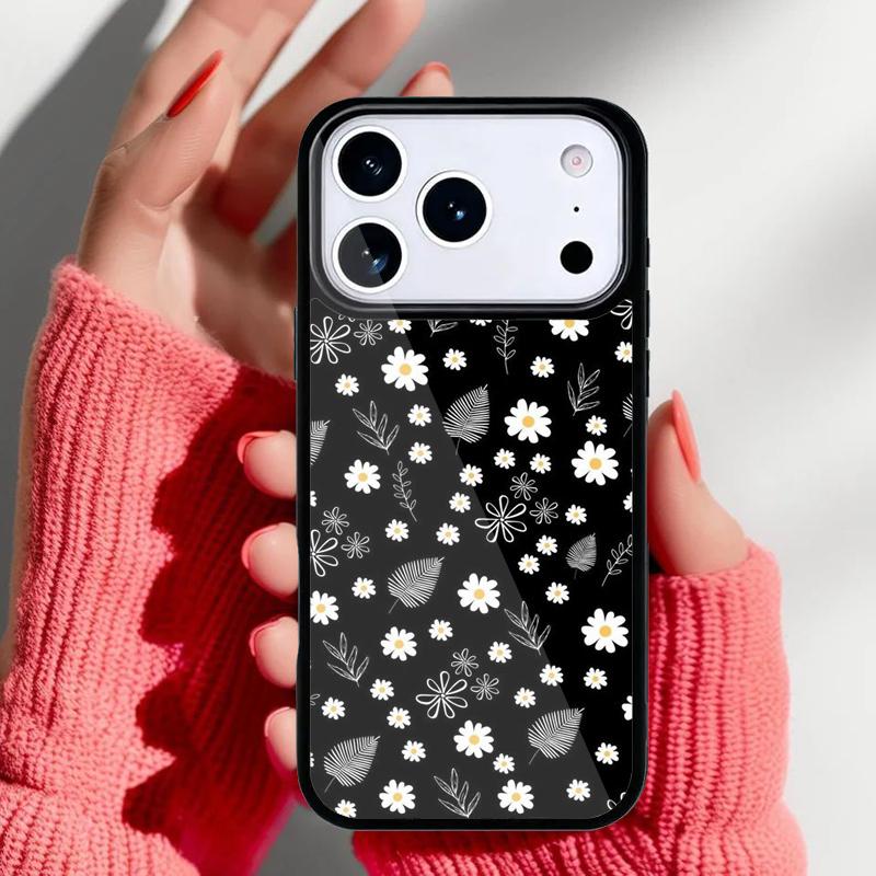 Daisy Flower Phone Case for iPhone 17 16 15 14 13 Pro Max Back Cover for 12 11 Pro Coque