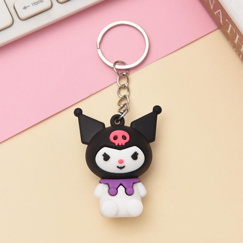 Kawaii  Kuromi Creative Toy Keychain Charm My Melody Cinnamoroll 5CM Couple bag ornament packaging decoration Gift