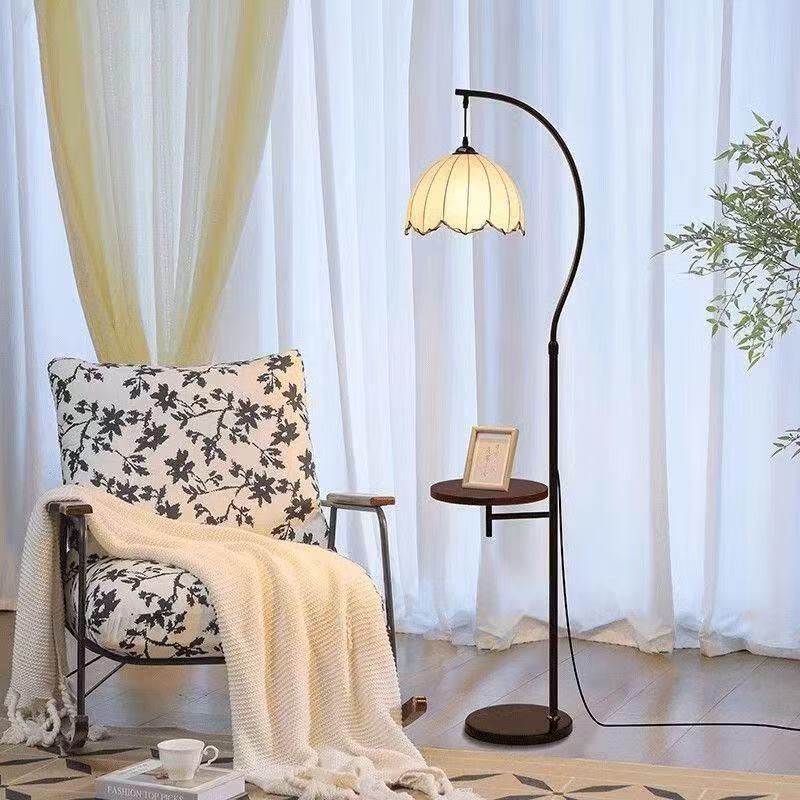 UOSU Vintage Style Floor Lamp with Storage Shelf