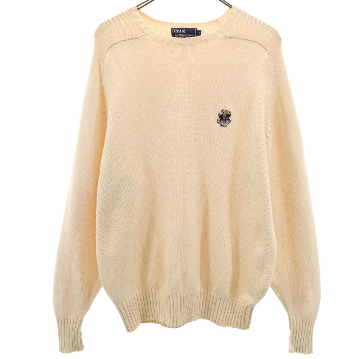 

Polo by Ralph Lauren 90s Old Polo Bear Long sleeve knit M beige Men s Used