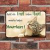 Adorable Cat Metal Sign, 8x12 Inch Frameless Iron Wall Art for Bedroom, Porch, Bar, Indoor & Outdoor Decor