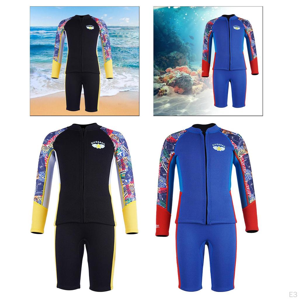 Split Wetsuit Kids Durable Thermal Diving Suit for Kayak Canoeing Snorkeling