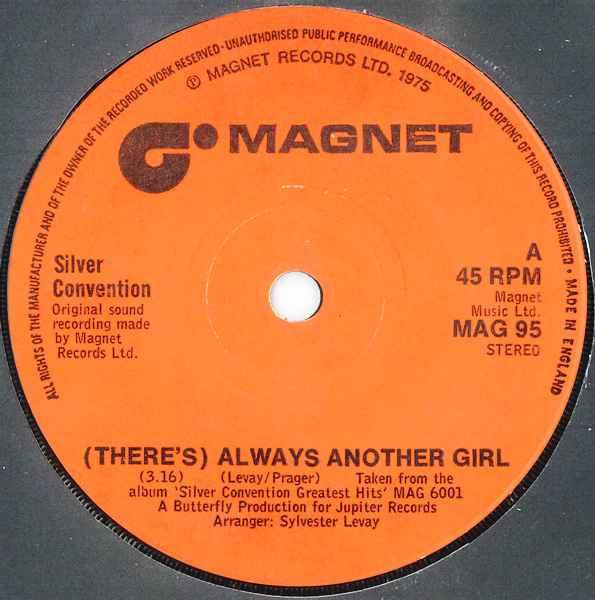 

7-дюймовая пластинка SILVER CONVENTION Theres Always Another Girl MAG95 Магнит 1977 Великобритания SoulFunk Б/у