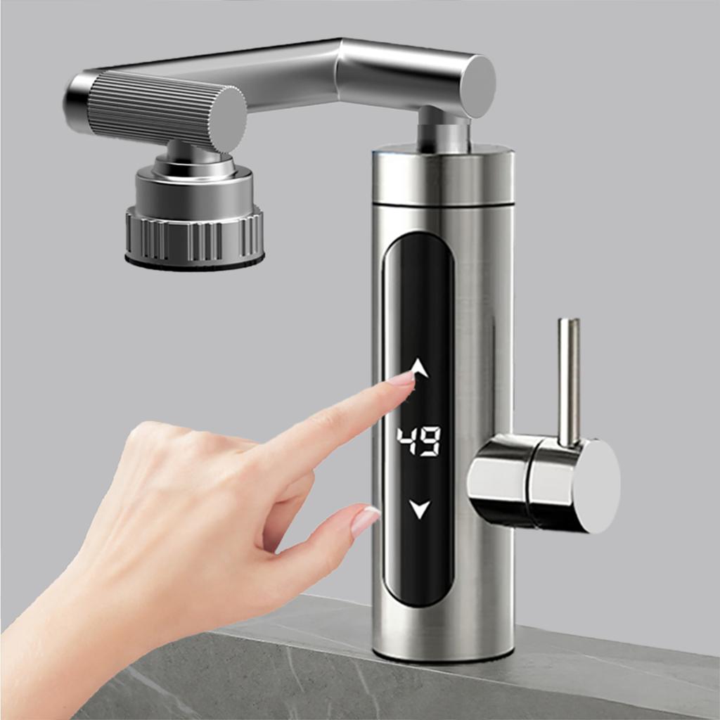 3000W Electric Heating Faucet 220V Tankless Hot Water Heater Faucet with LED Temperature Display