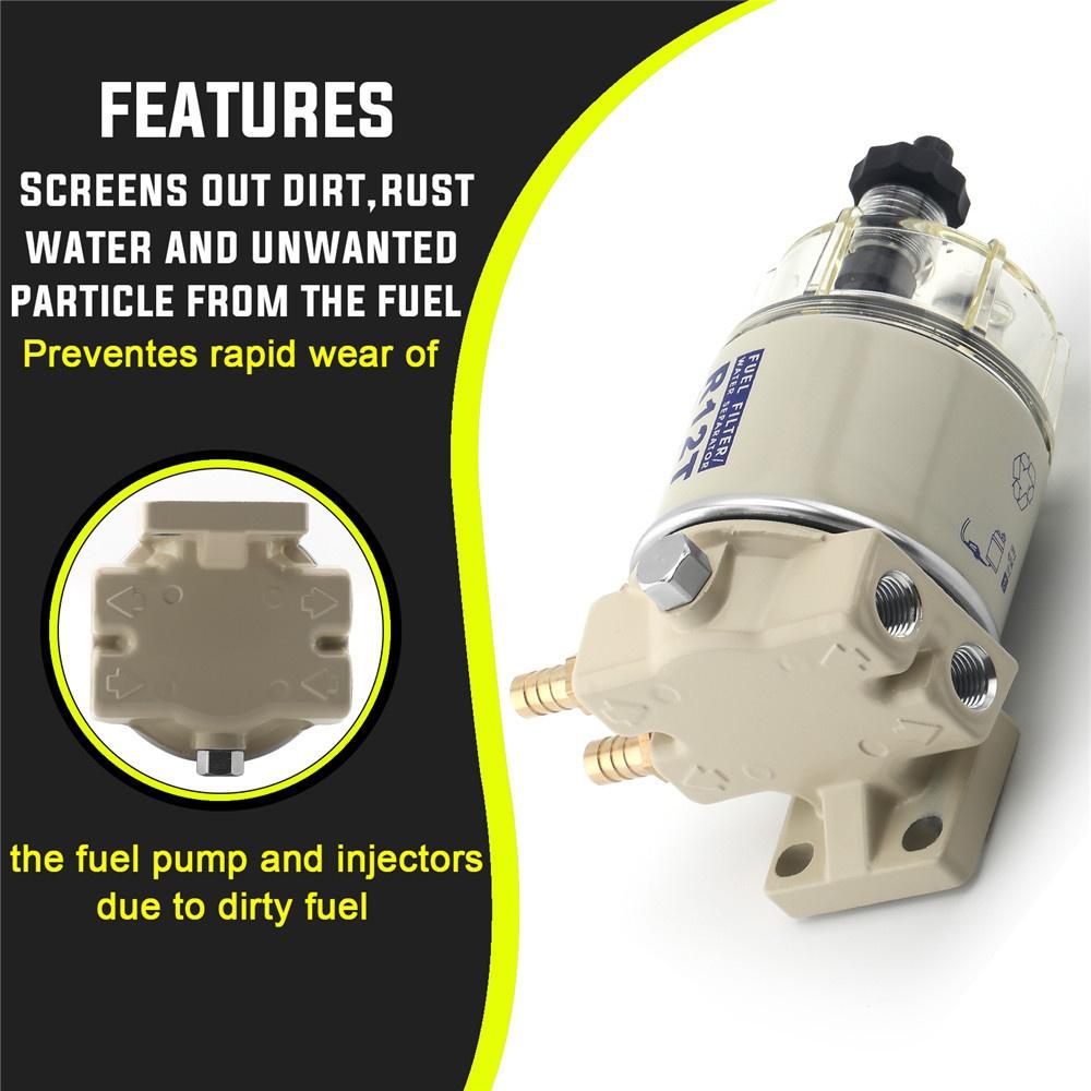 R12T Spin-on Fuel Water Separator Filter Lawn Mower Oil Engine Boat Marine Gasoline Generator Engines Automotive Part