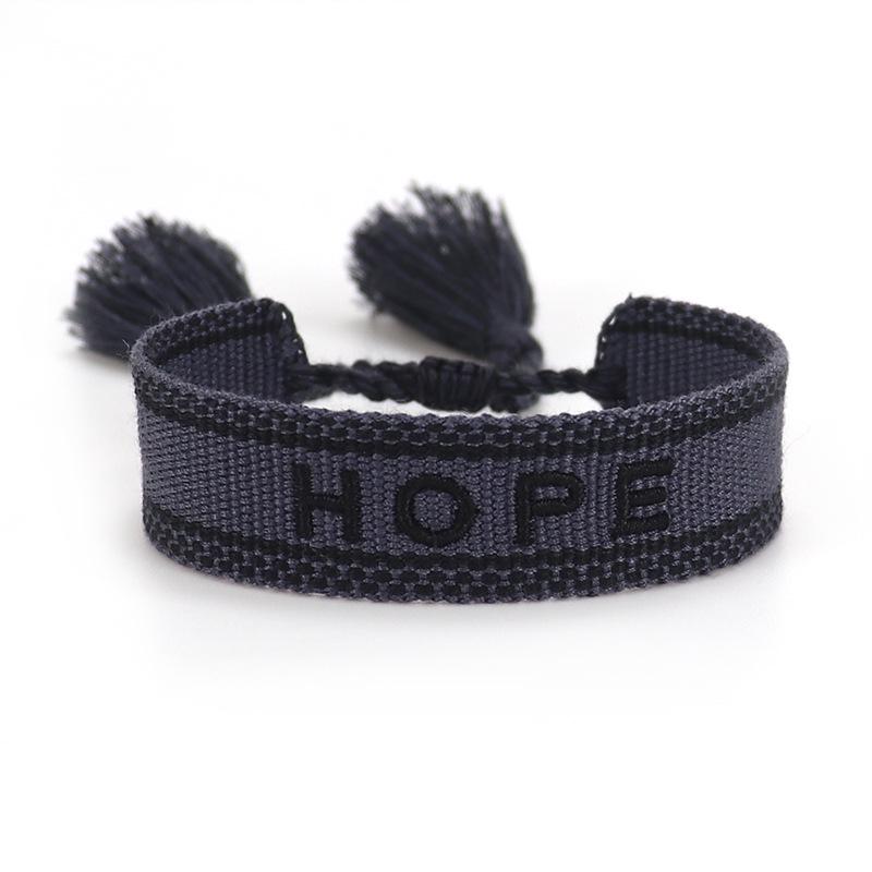 Handmade European Style Embroidered Love Bracelet with Tassels for Girls