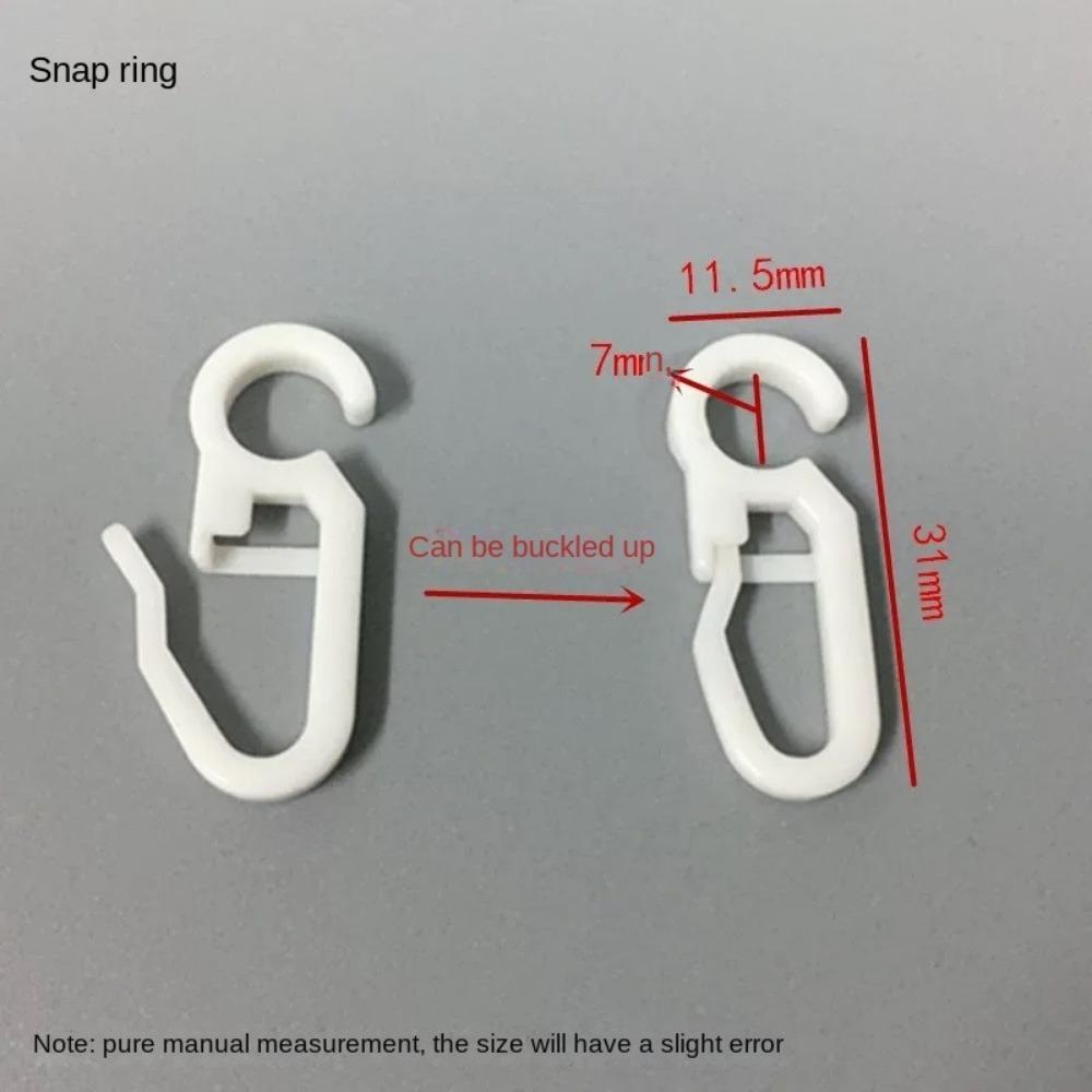 100pcs New Plastic Curtain Track Mute Slider Replacement Folding Curtain Hook White Clip Ring Curtain Parts