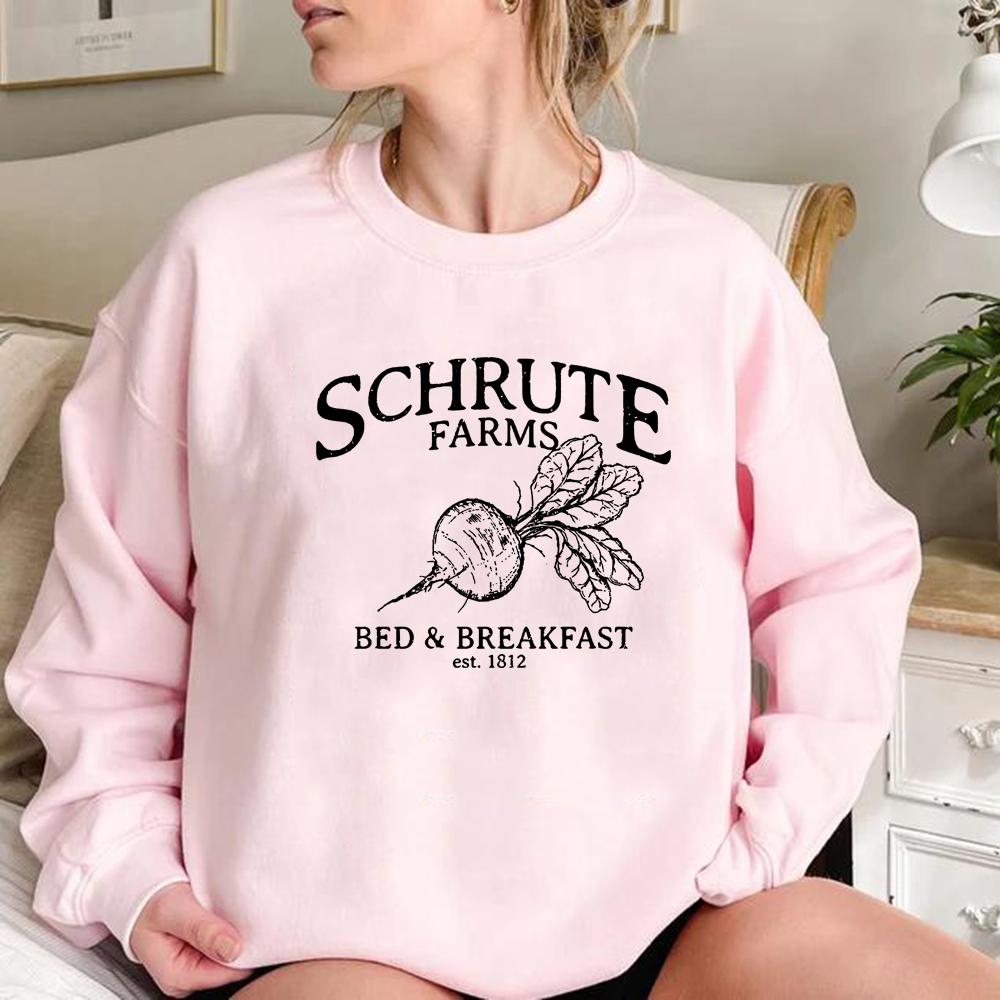 

Світшот Schrute Farms Світшоти The Office Смішний худі з телешоу Вуличний одяг Жіночі худі Пуловери з довгим рукавом XXXL рожевий