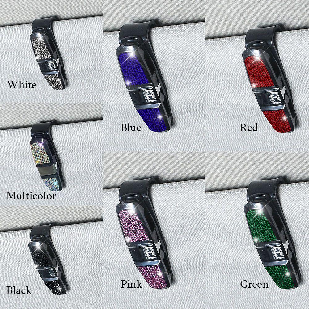 Interior 7 Color Auto Sun Visor For Sunglasses Eyeglasses Glasses Fastener Clip Ticket Card Holder