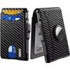 Men's Wallet Card Bag Long Airtag Card Bag Large Capacity Card Position Flip Carbon Fiber Metal Card Box