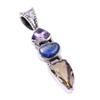 Natural Citrine, Kyanite 925 Solid Sterling Silver Jewelry Pendant 1.25'' I6r57