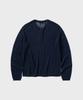 NONBLANK Crop Henley Neck Ls Knit_Navy